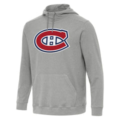 NHL Heather Gray Montreal Canadiens Antigua Cloud Pullover Hoodie