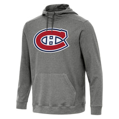 NHL Heather Black Montreal Canadiens Antigua Cloud Pullover Hoodie