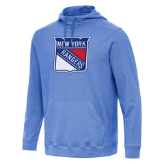 NHL Heather Royal New York Rangers Antigua Cloud Pullover Hoodie