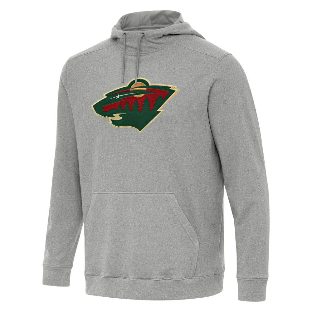 NHL Heather Gray Minnesota Wild Antigua Cloud Pullover Hoodie