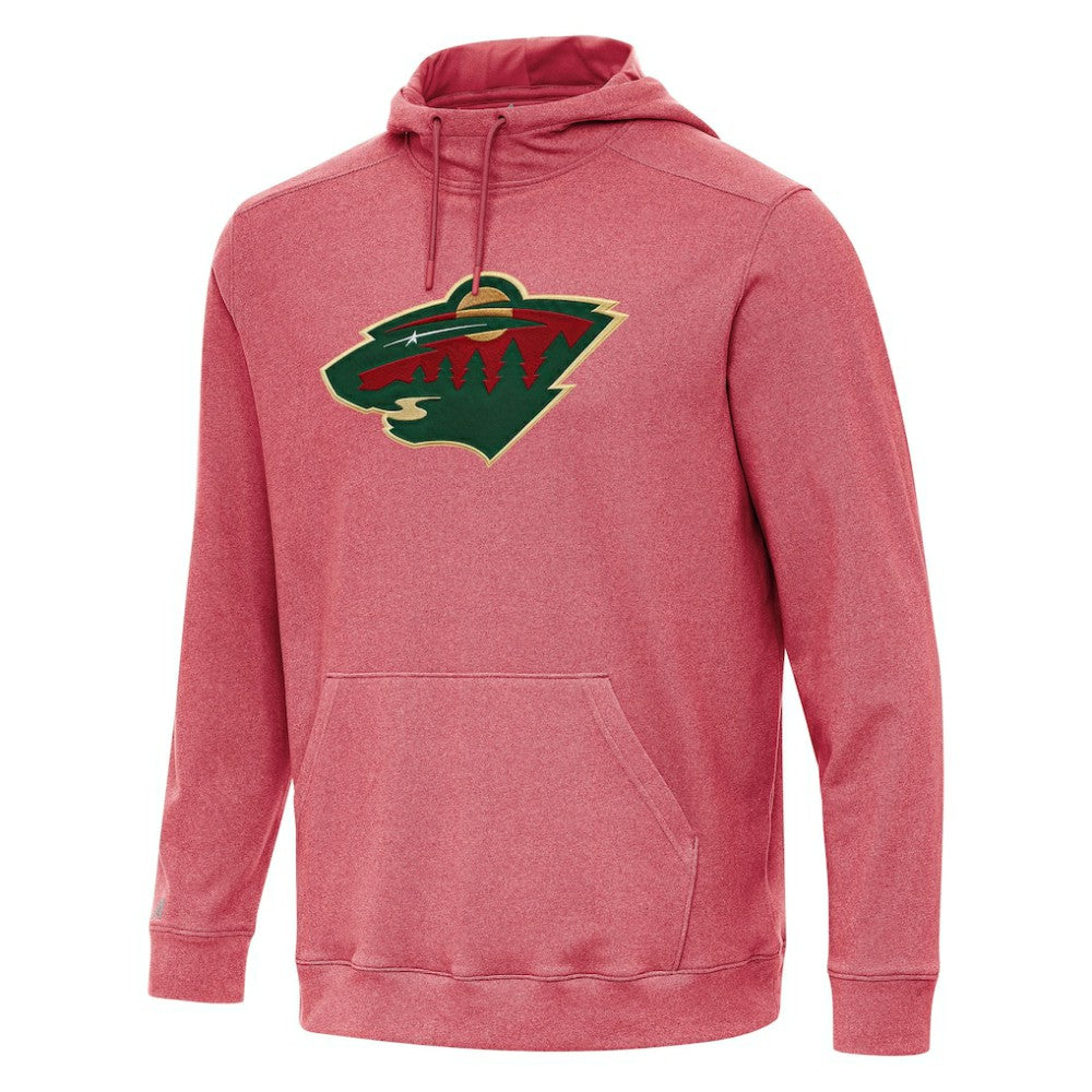 NHL Heather Red Minnesota Wild Antigua Cloud Pullover Hoodie