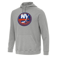 NHL Heather Gray New York Islanders Antigua Cloud Pullover Hoodie