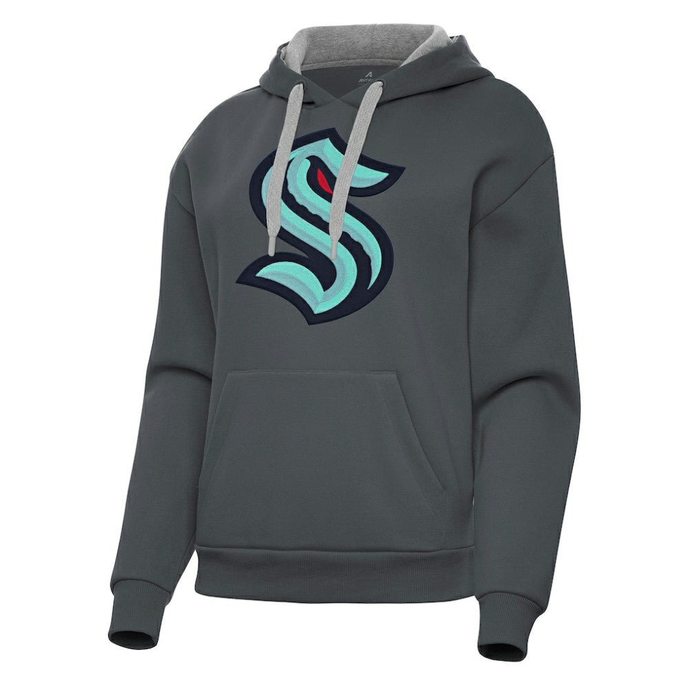 NHL Charcoal Seattle Kraken Antigua Women's Victory Pullover Hoodie