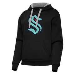 NHL Black Seattle Kraken Antigua Women's Victory Pullover Hoodie
