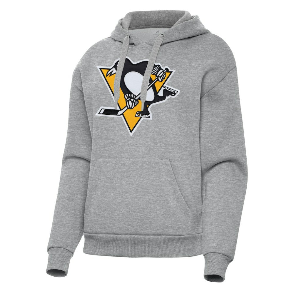 NHL Heather Gray Pittsburgh Penguins Antigua Women's Victory Pullover Hoodie