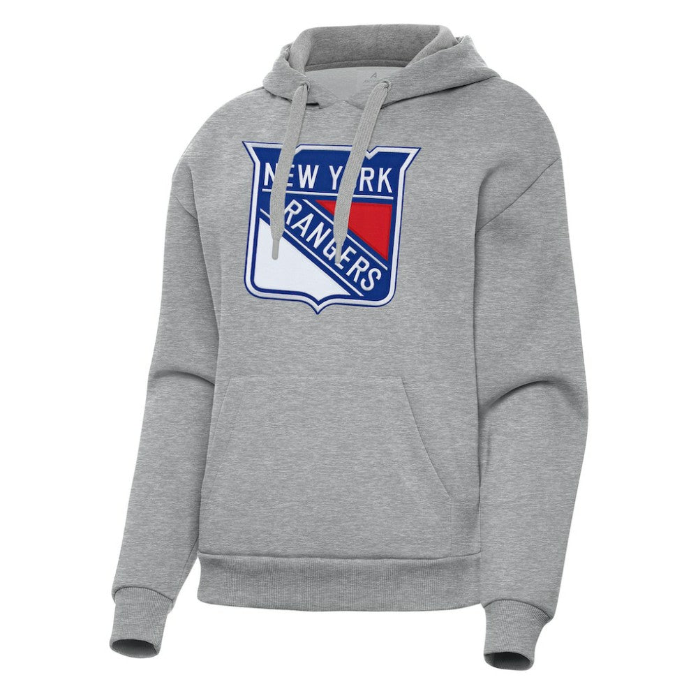NHL Heather Gray New York Rangers Antigua Women's Victory Pullover Hoodie