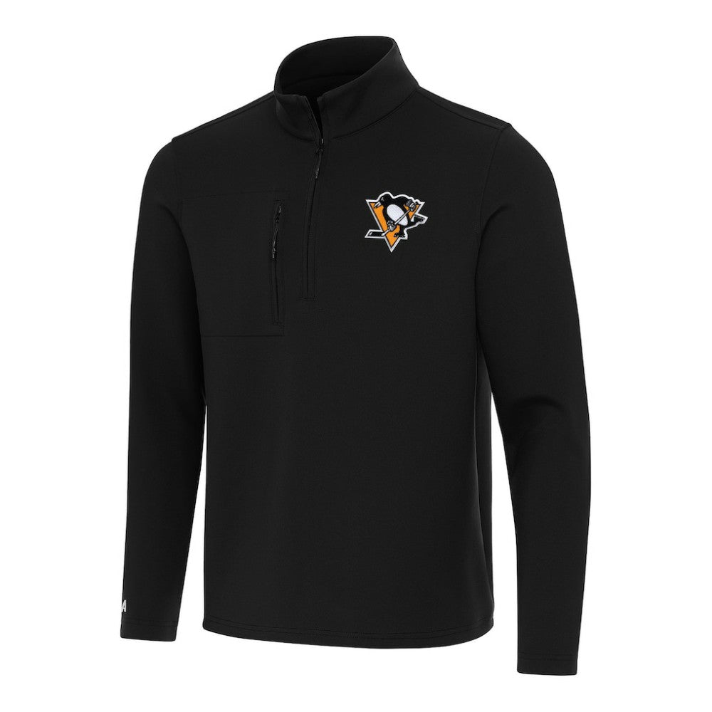 NHL Black Pittsburgh Penguins Antigua Insider Quarter-Zip Top