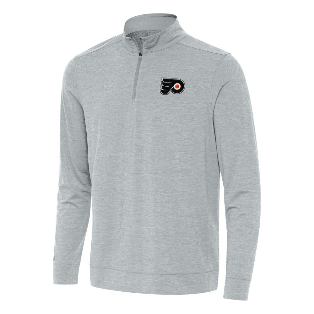 NHL Heather Gray Philadelphia Flyers Antigua Bright Quarter-Zip Top