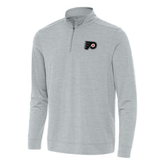 NHL Heather Gray Philadelphia Flyers Antigua Bright Quarter-Zip Top