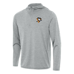 NHL Heather Gray Pittsburgh Penguins Antigua Tidy Quarter-Zip Hoodie