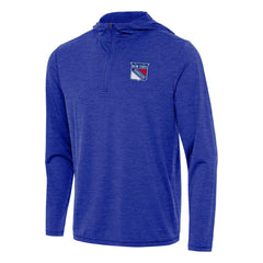 NHL Heather Royal New York Rangers Antigua Tidy Quarter-Zip Hoodie