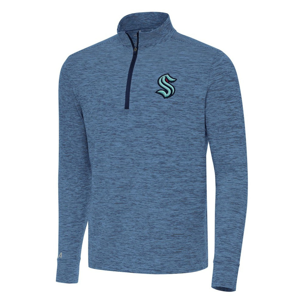 NHL Heather Navy Seattle Kraken Antigua Cause Quarter-Zip Top