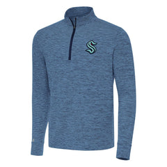 NHL Heather Navy Seattle Kraken Antigua Cause Quarter-Zip Top