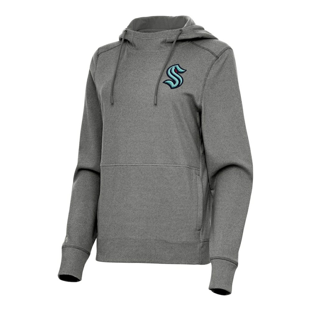 NHL Heather Black Seattle Kraken Antigua Women's Justice Pullover Hoodie