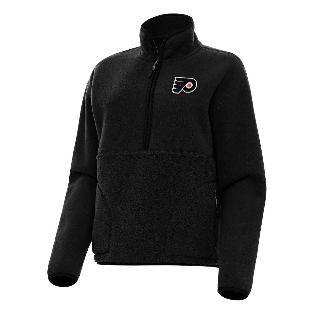 NHL Black Philadelphia Flyers Antigua Women's Figure Half-Zip Pullover Sweatshirt