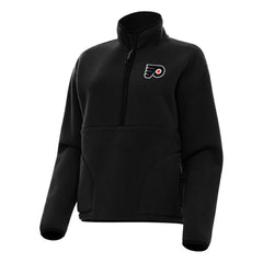 NHL Black Philadelphia Flyers Antigua Women's Figure Half-Zip Pullover Sweatshirt