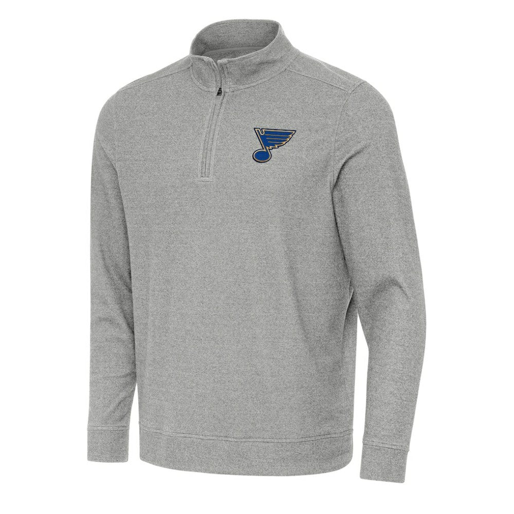 NHL Heather Gray St. Louis Blues Antigua Subtle Quarter-Zip Sweatshirt