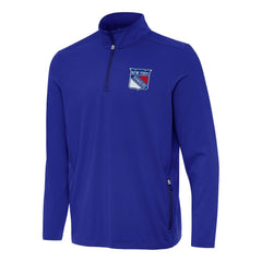 NHL Royal New York Rangers Antigua Perilous Quarter-Zip Sweatshirt