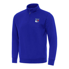 NHL Blue New York Rangers Antigua Victory Quarter-Zip Mock Sweatshirt