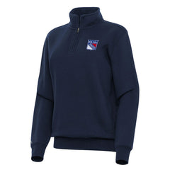NHL Navy New York Rangers Antigua Women's Victory Quarter-Zip Sweatshirt