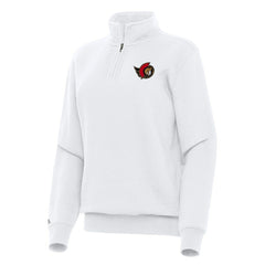 NHL White Ottawa Senators Antigua Women's Victory Quarter-Zip Sweatshirt