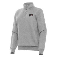 NHL Heather Gray Philadelphia Flyers Antigua Women's Victory Quarter-Zip Sweatshirt