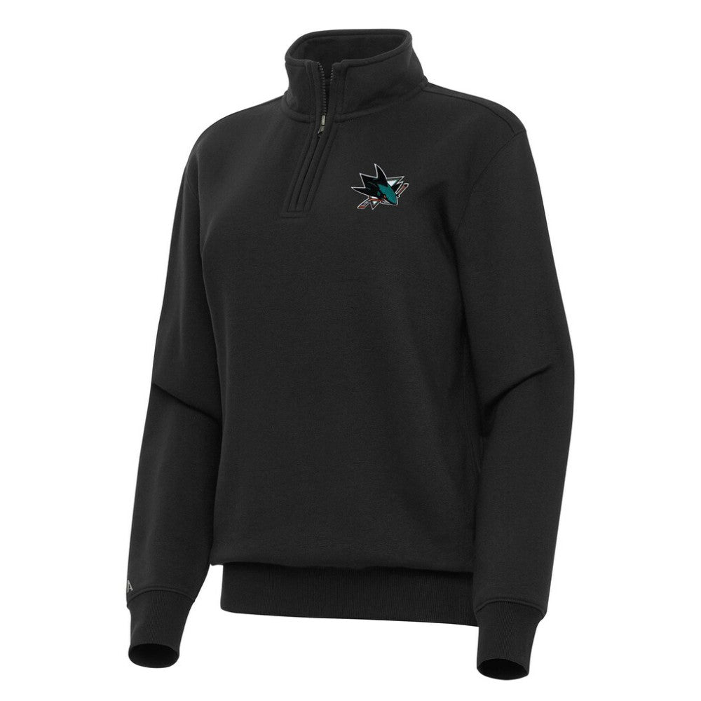 NHL Black San Jose Sharks Antigua Women's Victory Quarter-Zip Sweatshirt