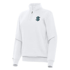 NHL White Seattle Kraken Antigua Women's Victory Quarter-Zip Sweatshirt