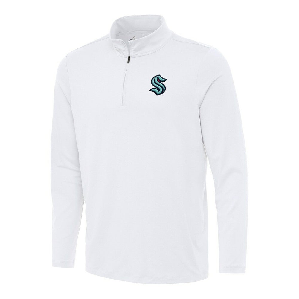 NHL White Seattle Kraken Antigua Reprocess Quarter-Zip Top