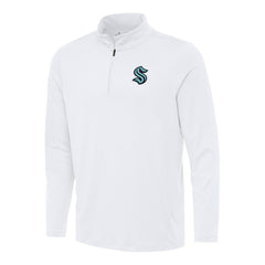 NHL White Seattle Kraken Antigua Reprocess Quarter-Zip Top