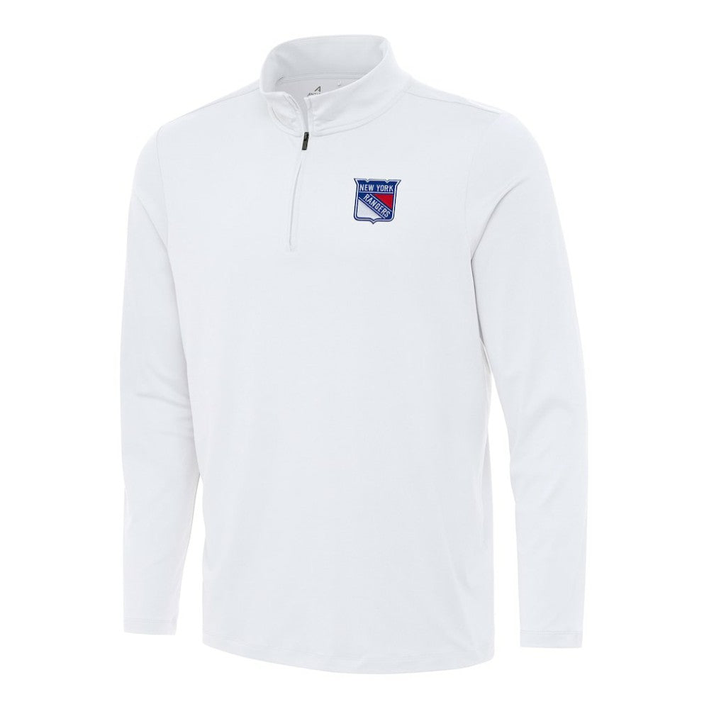 NHL White New York Rangers Antigua Reprocess Quarter-Zip Top