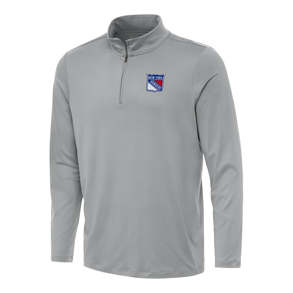 NHL Gray New York Rangers Antigua Reprocess Quarter-Zip Top