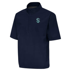 NHL Navy Seattle Kraken Antigua Brisk Quarter-Zip Windbreaker