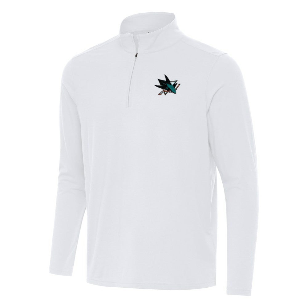 NHL White San Jose Sharks Antigua Intent Quarter-Zip Top
