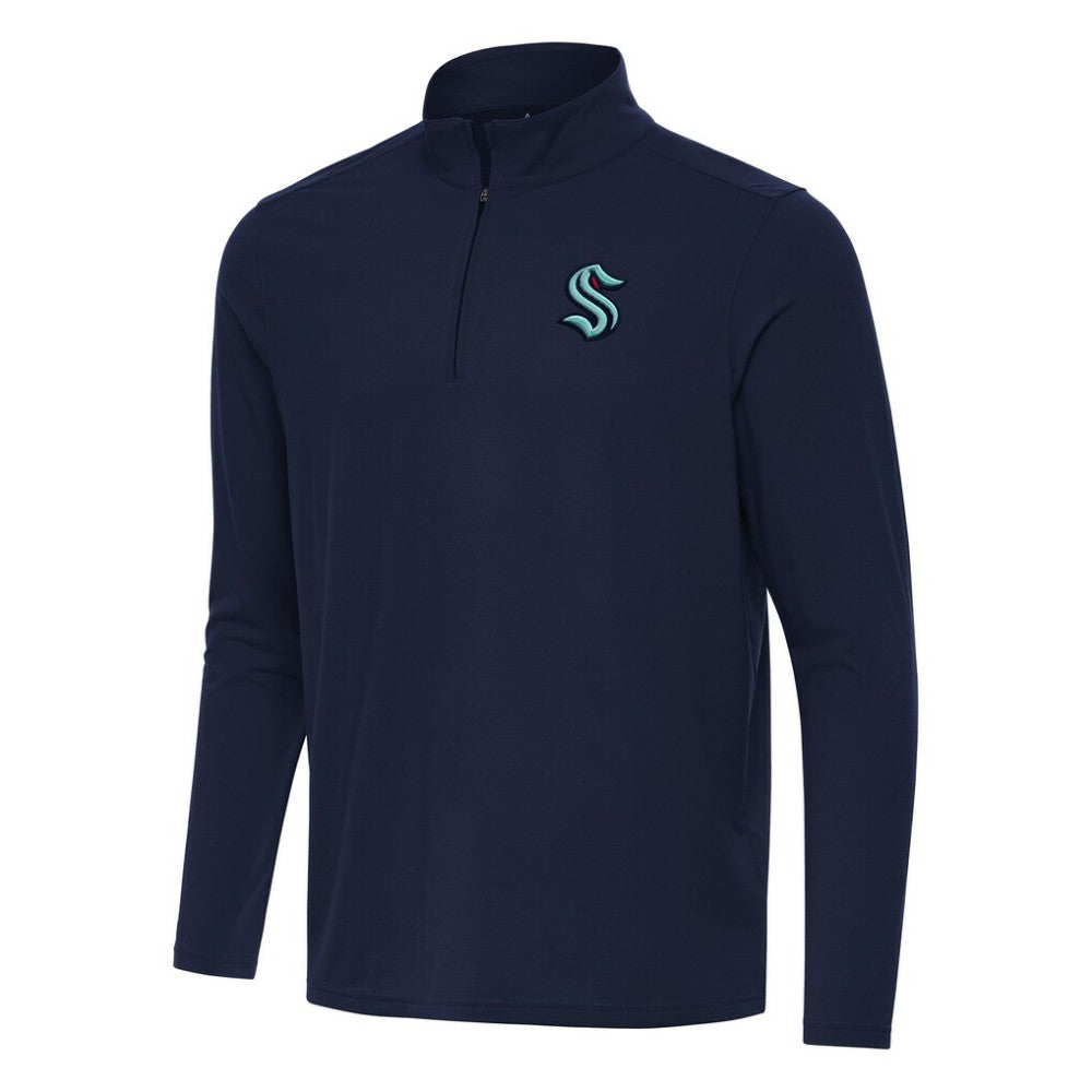 NHL Navy Seattle Kraken Antigua Intent Quarter-Zip Top