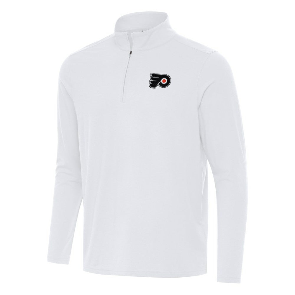 NHL White Philadelphia Flyers Antigua Intent Quarter-Zip Top