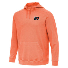 NHL Heather Orange Philadelphia Flyers Antigua Cloud Pullover Hoodie