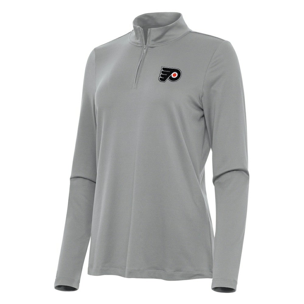 NHL Gray Philadelphia Flyers Antigua Women's Reprocess Quarter-Zip Top