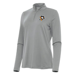 NHL Gray Pittsburgh Penguins Antigua Women's Reprocess Quarter-Zip Top