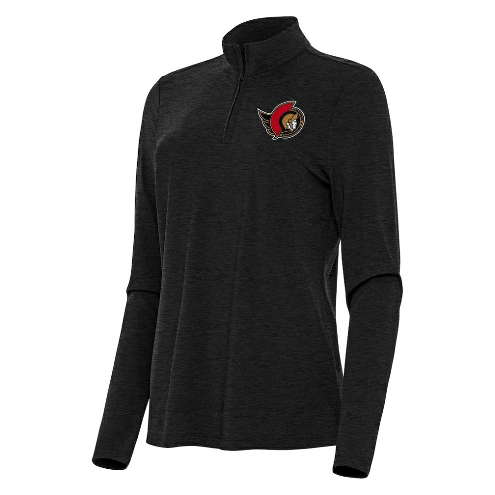 NHL Heather Black Ottawa Senators Antigua Women's Bright Quarter-Zip Top