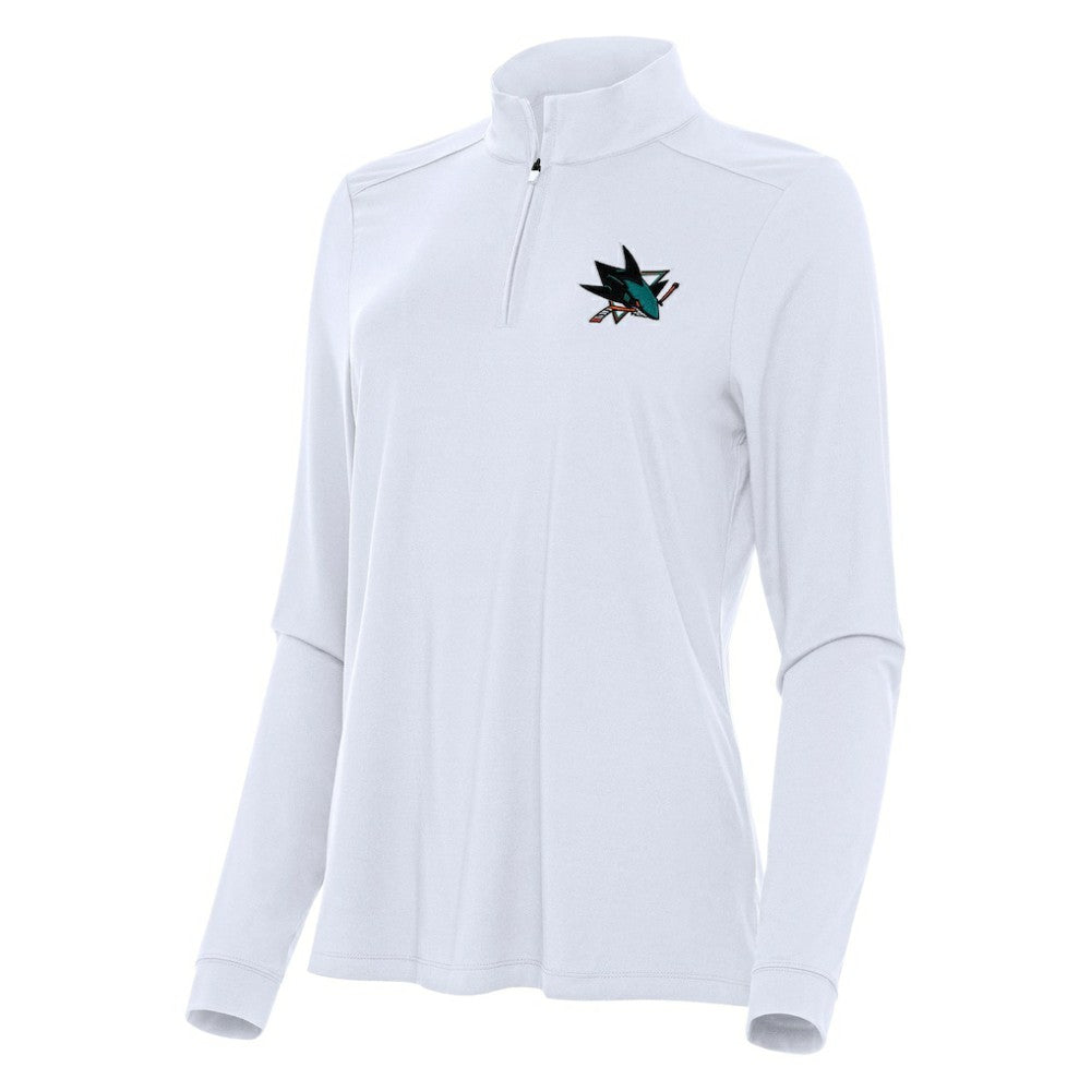 NHL White San Jose Sharks Antigua Women's Intent Quarter-Zip Top
