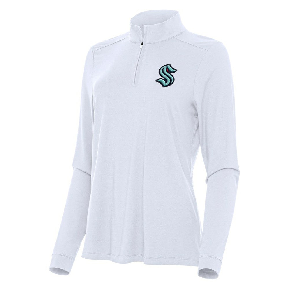NHL White Seattle Kraken Antigua Women's Intent Quarter-Zip Top