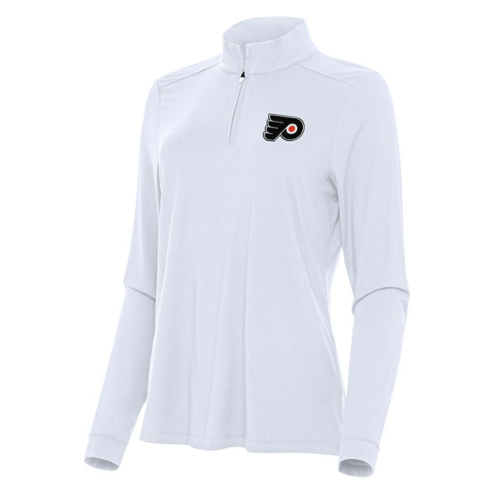 NHL White Philadelphia Flyers Antigua Women's Intent Quarter-Zip Top