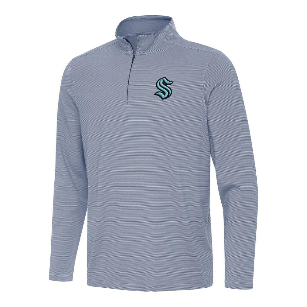 NHL Navy Seattle Kraken Antigua Twine Quarter-Zip Top