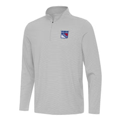 NHL Gray New York Rangers Antigua Twine Quarter-Zip Top