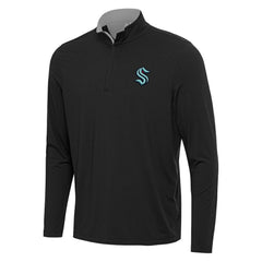 NHL Black/Gray Seattle Kraken Antigua Content Quarter-Zip Pullover Top