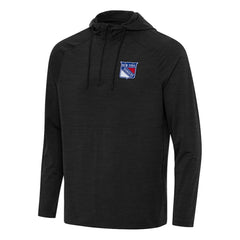 NHL Heather Black New York Rangers Antigua Spikes Quarter-Zip Hoodie