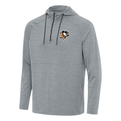 NHL Heather Gray Pittsburgh Penguins Antigua Spikes Quarter-Zip Hoodie