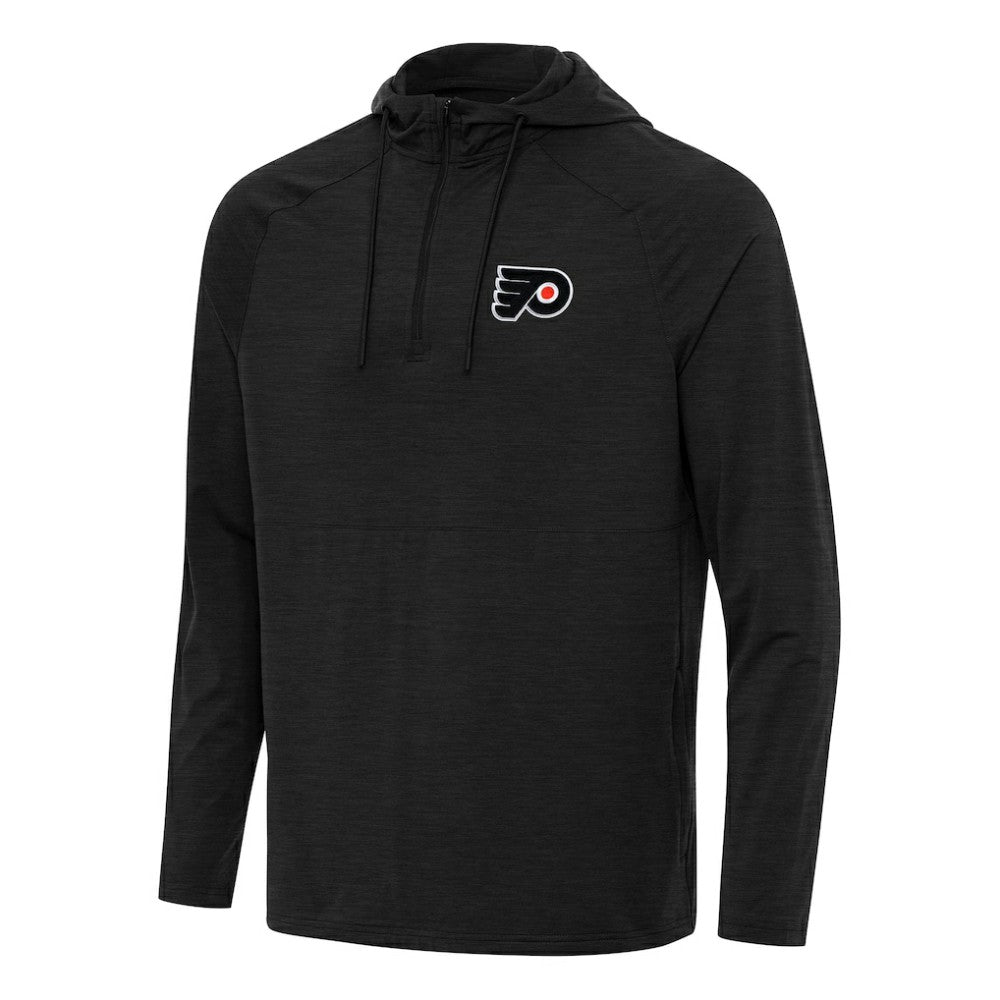 NHL Heather Black Philadelphia Flyers Antigua Spikes Quarter-Zip Hoodie