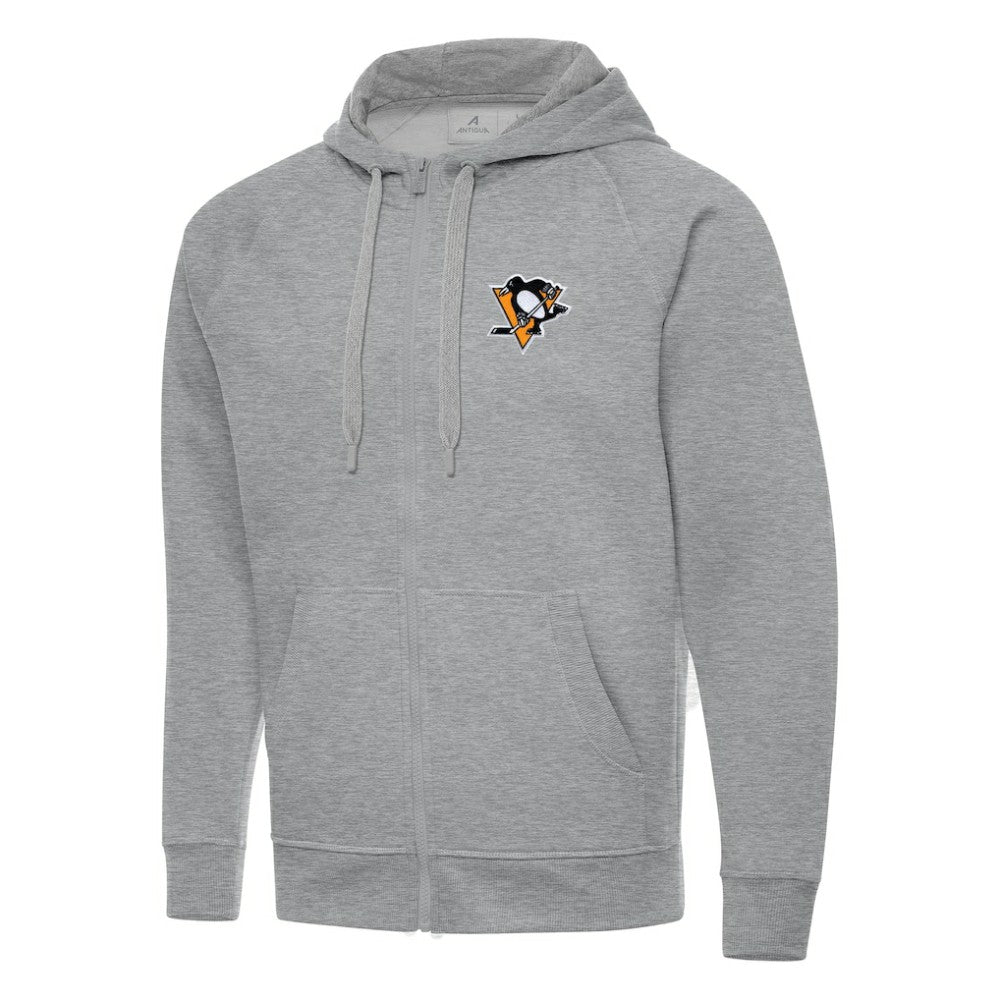 NHL Heather Gray Pittsburgh Penguins Antigua Big & Tall Victory Full-Zip Hoodie